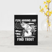 Fish Around And Find Trout Funny Fishing Fishermen Karte (Gelbe Blume)