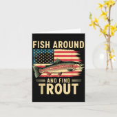 Fish Around And Find Trout Funny Fishing Fishermen Karte (Gelbe Blume)