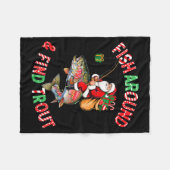 Fish Around Find Trout, Funny Fisherman Fishing Ch Fleecedecke (Vorderseite (Horizontal))