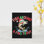 Fish Around Find Trout, Funny Fisherman Fishing Ch Karte (Gelbe Blume)