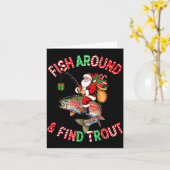Fish Around Find Trout, Funny Fisherman Fishing Ch Karte (Gelbe Blume)
