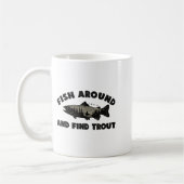 Fish Around Find Trout, Funny Fisherman Fishing Jo Kaffeetasse (Links)