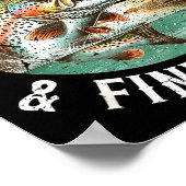 Fish Around Find Trout, Funny Fisherman Fishing Jo Poster (Ecke)