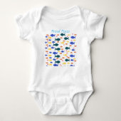 Fish Baby Jersey Bodysuit, White Baby Strampler (Vorderseite)