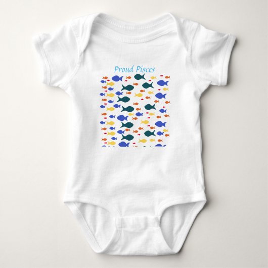 Fish Baby Jersey Bodysuit, White Baby Strampler (Vorderseite)