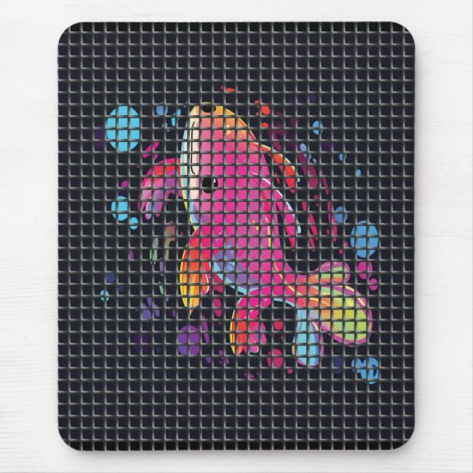 Fish Behind Net Illustration Mousepad (Vorne)