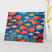 Fish Big Fish Grußkarte Karte (Gelbe Blume)