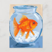 Fish Bowl | Goldfish Watercolor Painted Postkarte (Vorderseite)