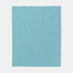 Fish Braid Aqua Blue Fleece Blanket