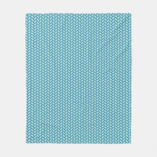 Fish Braid Aqua Blue Fleece Blanket (Vorderseite)