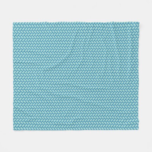 Fish Braid Aqua Blue Fleece Blanket (Vorderseite (Horizontal))