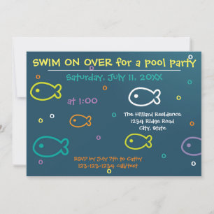 Fish & Bubbles - Poolparty-Einladung Einladung