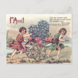 Fish Cart Forget-Me-Not Roses Postkarte