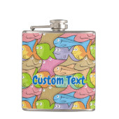 Fish Cartoon angesagt Flasche Flachmann (Vorderseite)