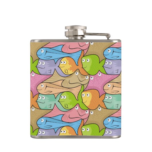 Fish Cartoon angesagt Flasche Flachmann (Rückseite)