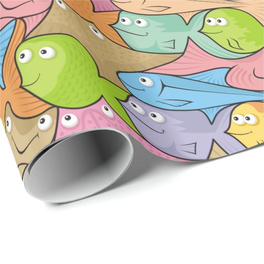 Fish Cartoon Geschenkpapier (Rolleneckpunkt)