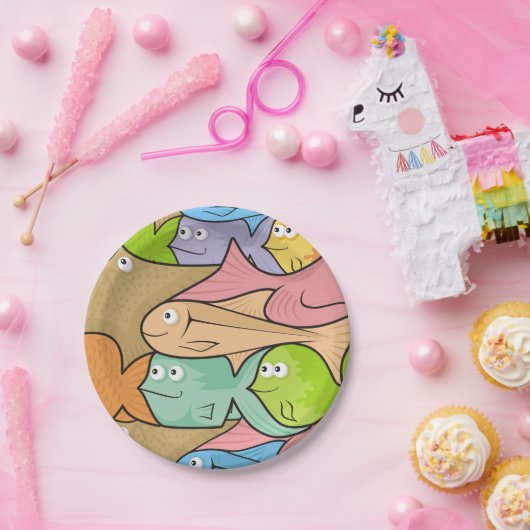 Fish Cartoon Pappteller (Party)