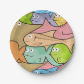 Fish Cartoon Pappteller (Vorderseite)