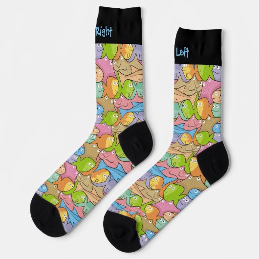 Fish Cartoon Pattern Socks Socken (Linkes Detail)