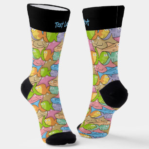 Fish Cartoon Pattern Socks Socken