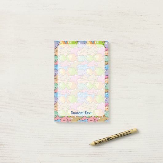 Fish Cartoon Post-it Klebezettel (Auf Schreibtisch)