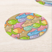 Fish Cartoon Runder Pappuntersetzer (Angewinkelt)