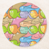 Fish Cartoon Runder Pappuntersetzer (Vorderseite)