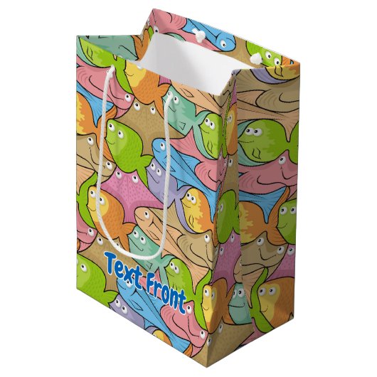 Fish Cartoons medium gift bag Mittlere Geschenktüte (Vorderseite Schrägansicht)