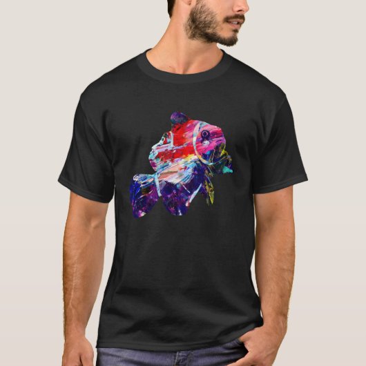 Fish  Colorful Fish Face abstract Painting Fish T-Shirt (Vorderseite)