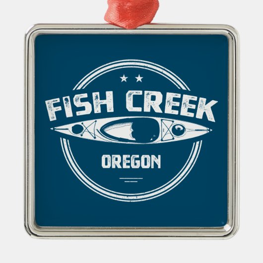 Fish Creek Oregon Kayak Ornament Aus Metall (Vorne)