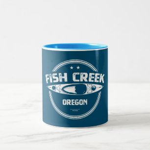 Fish Creek Oregon Kayak Zweifarbige Tasse