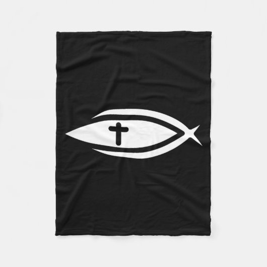 Fish Cross Jesus Christian Prayers Mens Womens  Fleecedecke (Vorderseite)