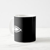 Fish Cross Jesus Christian Prayers Mens Womens Kaffeetasse (Vorderseite Links)