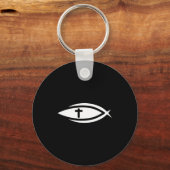 Fish Cross Jesus Christian Prayers Mens Womens  Schlüsselanhänger (Vorderseite)