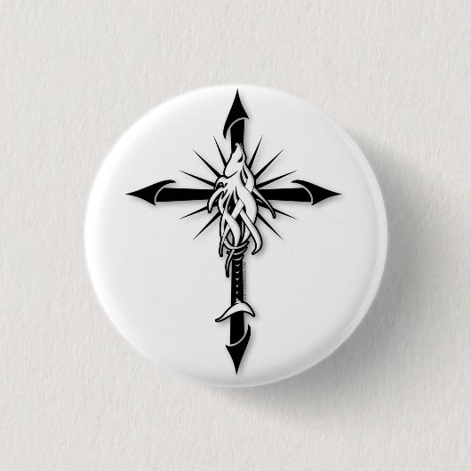 Fish-Cross_Shadow Button (Vorderseite)