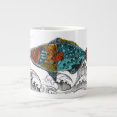 fish design mug/needle punch design/elements Jumbo-Tasse (Vorderseite)
