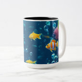 Fish Design Myg Zweifarbige Tasse (VorderseiteRechts)