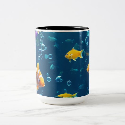 Fish Design Myg Zweifarbige Tasse (Mittel)