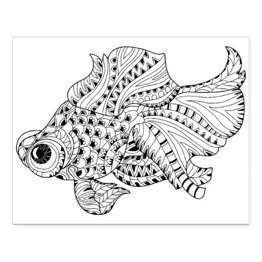 Fish Doodle Gummistempel (Prägung)