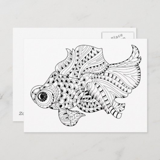 Fish Doodle Postkarte (Vorne/Hinten)