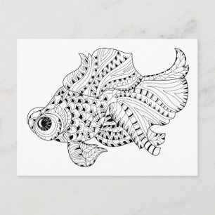 Fish Doodle Postkarte