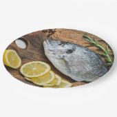 Fish Dorado Pappteller (Schrägansicht)