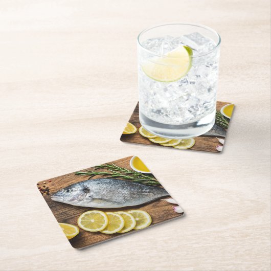 Fish Dorado Rechteckiger Pappuntersetzer (Vor Ort)