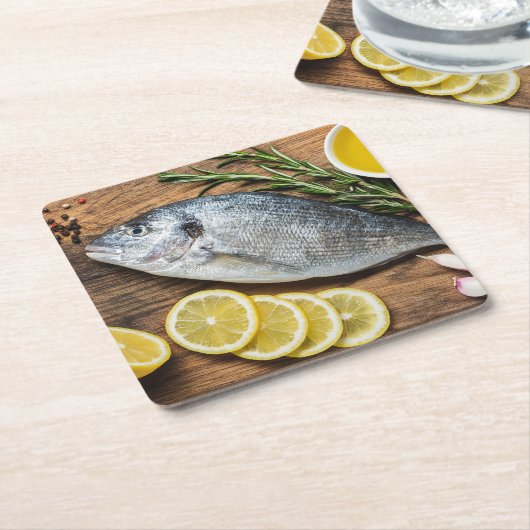 Fish Dorado Rechteckiger Pappuntersetzer (angewinkelt)