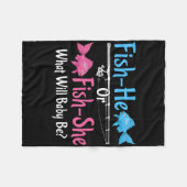 Fish-er oder Fish-sie Geschlechtsenthüllung Baby Fleecedecke (Vorderseite (Horizontal))