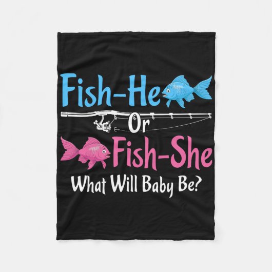 Fish-er oder Fish-sie Geschlechtsenthüllung Baby Fleecedecke (Vorderseite)