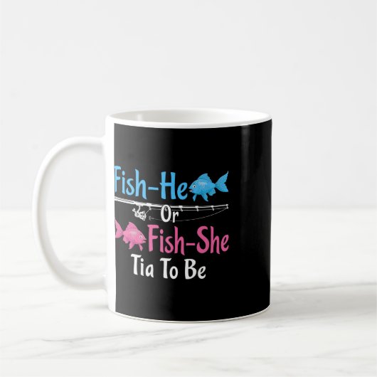 Fish-er oder Fish-sie Tia wird Geschlechter-Enthül Kaffeetasse (Links)