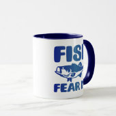 Fish Fee Me Blue Art Fischen Fischerdesign Tasse (VorderseiteRechts)