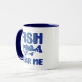 Fish Fee Me Blue Art Fischen Fischerdesign Tasse (Vorderseite Links)