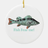Fish Fee Me Fun Zitat für Fischer Keramikornament (Hinten)